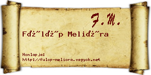 Fülöp Melióra névjegykártya